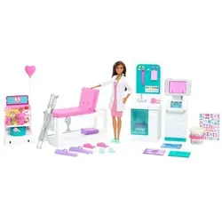 MATTEL GTN61 Barbie "Gute Besserung" Krankenstation Spielset mit Puppe