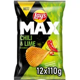 Lay's Max Lay's Max Chili & Lime Geschmack – Knusprige Kartoffelchips für eine gelungene Party (12 x 110 g)
