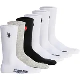 U.S. Polo Assn. Tennissocken 6er Pack Weiß/Schwarz/Grau 43-46
