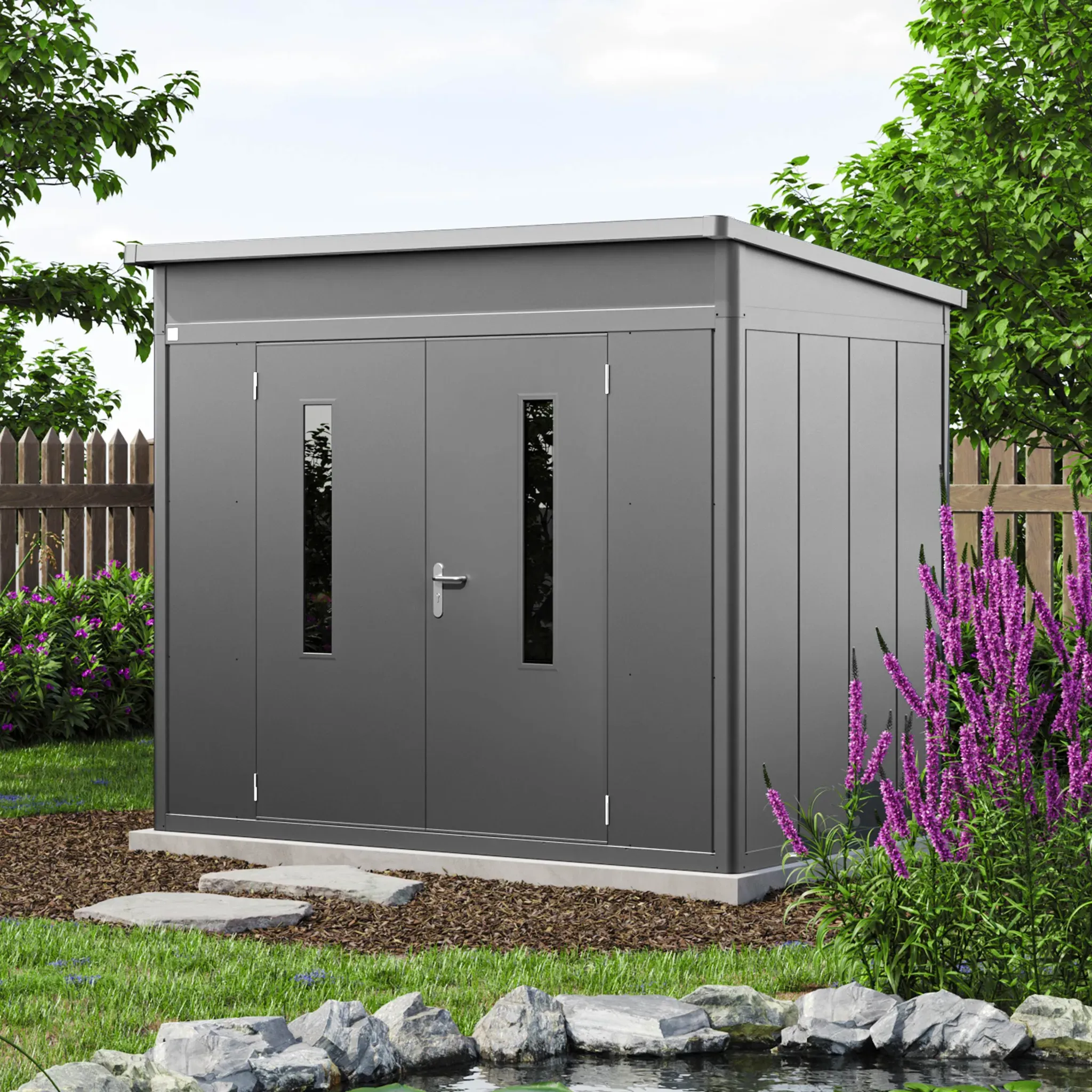 PRIMEYARD  Casetta da giardino 263x180 cm, antracite - (GFPV00911)