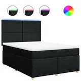 vidaXL Boxspringbett mit Matratze Schwarz 140x200 cm Stoff