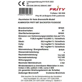 Prity EEK A Kaminofen mit Backofen Prity FG D