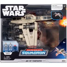 Jazwares Star Wars Micro Galaxy Star Wars SWJ0398 Squadron ARC-170 Starfighter – 20 cm Sternjäger mit 3 Micro Figuren, offizielles Set