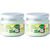 BIOASIA Bio Kokosöl, kaltgepresst, naturbelassen ohne Zusatzstoffe, veganes Fett zum Kochen, Braten und Backen, auch als Naturkosmetik verwendbar, 100% Bio, 250 ml (Packung mit 2)