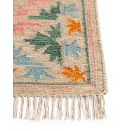 benuta Pure Handgewebter Kelim Zohra - Multicolor/Beige 120x170 cm - Wolle handgewebt - Rechteckig & im Style: Kelim, Ethno-Style, Natural Living - Pflegeleicht für Wohnzimmer Schlafzimmer