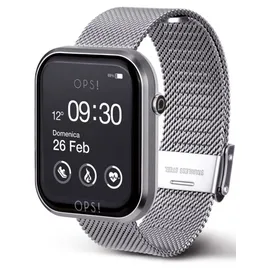 OPS!SMART OPSSW-15 BT 38 mm Edelstahlgehäuse Silber Sportarmband Grau One Size