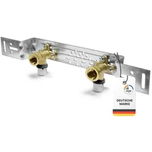 Sanpro THPRESS Pressfitting Einzel Wandscheibe + Montageplatte abgewinkelt Größe 16x2 Stichmaß 73-153 mm