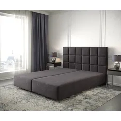 DELIFE Boxspringgestell Dream-Fine 160x200 cm Mikrofaser Schwarz, Bettgestelle