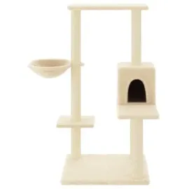 vidaXL Kratzbaum mit Sisal-Kratzsäulen 95 cm creme