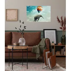 Wandsticker QUEENCE "Balloon", blau, T:0,1cm, Folie, Wandtattoos, Selbstklebend, kinderleichte Anbringung