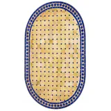 Marrakesch Orient & Mediterran Interior Marokkanische Mosaikplatte Albaicin Beige / Bordeaux oval 100x60cm