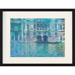 1art1 Bild mit Rahmen Claude Monet - Palazzo Da Mula Morosini in Venedig, 1908 80 cm x 60 cm