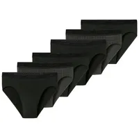 SCHIESSER Rioslip unifarben schwarz XXL 6er Pack