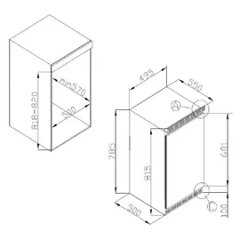 Amica UKSD 361 961 Unterbaukühlschrank (82 l, 815 mm hoch)