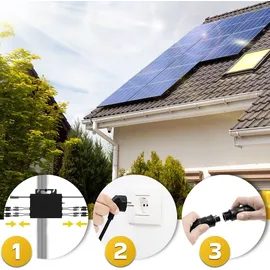 sunniva® Balkonkraftwerk FULL ALL BLACK BIFACIAL 2392W/2000W Solaranlage mit 2000W Astro Energy Micro Wechselrichter 4 x 460 W