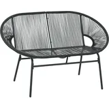 Rattansessel Relaxsessel Im Boho-stil, 132 Cm X 72 Cm X 83 Cm, Schwarz