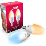 innr Zigbee Smart Lampe E14, funktioniert mit Alexa und Hue* (Bridge erforderlich), Warmweiß bis Kaltweiß, Glühbirne E14 Dimmbar, Smart Home Lampe, 2-Pack