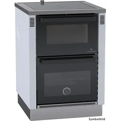 Lohberger Festbrennstoffherd STYLE 60 -  Kochfeld: Stahlplatte / weiß