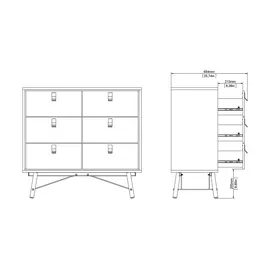 CaliCosy Kommode Ripley 102 x 95 x 40 cm Holzfarben