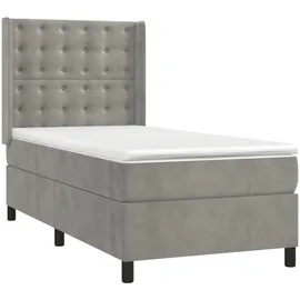 vidaXL Boxspringbett 100 x 200 cm Hellgrau