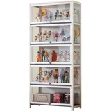 errtsdb 80x33x172cm Sammlervitrine, 5 Schicht glasvitrine stehend, vitrinenschrank vitrinenschrank Wohnzimmer für Miniaturmodelle von Autos, Figur, Modellbau, Weiß/Auf DREI Seiten transparent