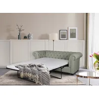3-Sitzer HOME AFFAIRE "CHARENTE, optionale Schlafsofa, Chesterfield-Sofa, Bettfunktion", grün (oliv), B:198cm H:74cm T:89cm, 100% Polyester, Sofas, mit edler Knopfheftung und typischen Armlehnen, B/T/H 198/89/74 cm