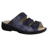 Damen Pantolette, Leder, Jeans (Blau), bequem - Damenschuhe Pantolette / Zehentrenner, Blau, leder (berna) - Blau