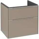 Villeroy & Boch Subway 3.0 Waschtischunterschrank C576L0VM 62,2x57,6x47,8cm, mit LED/Griff Aluminium glänzend, taupe