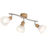 Nowa LED Deckenleuchte 1 verstellbar Holzoptik Glas alabaster