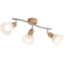 Nowa LED Deckenleuchte 1 verstellbar Holzoptik Glas alabaster