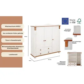 OTTO home Adele Wäscheschrank 130 x 135 x 40 cm Weiß