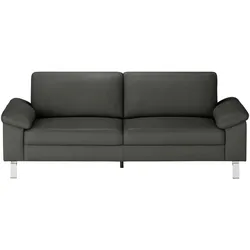 Max Schelling Ledersofa aus Echtleder Maximum , grau , Maße (cm): B: 224 H: 86 T: 97.0