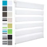 Woltu Doppelrollo 100 x 120 cm weiß