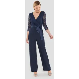 Swing Jumpsuit mit Bindegürtel, Marine, 42