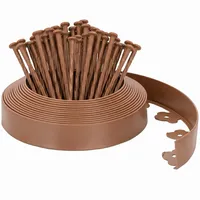 Velway Flexible Rasenkante Kunststoff, Braun, Länge 10m, Höhe 5cm