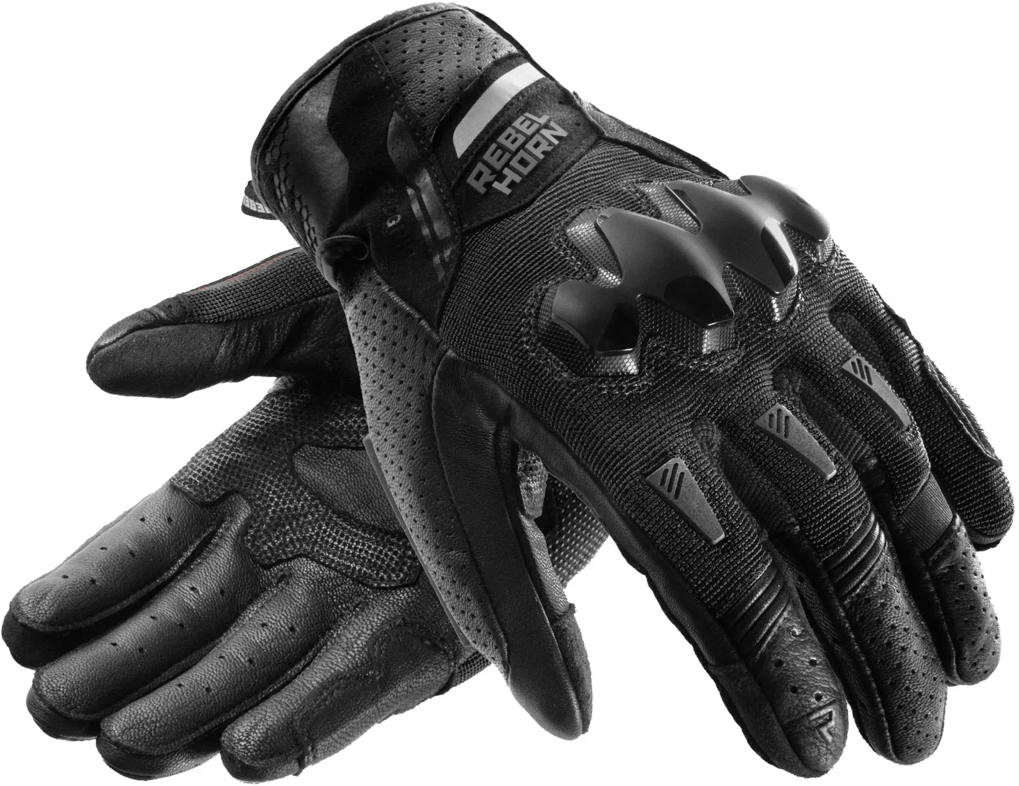 Rebelhorn Defender Motorrad Handschuhe, schwarz, Größe M für Männer