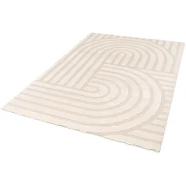 Primaflor Teppich "COSMO Swing, Made in Belgium", beige, B:160cm H:14mm L:230cm, Polyester, Polypropylen, PRIMAFLOR-IDEEN IN TEXTIL, Teppiche, Teppich, modernes Design, Hoch-Tief Effekt, weicher Flor