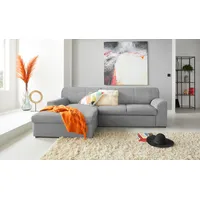 DOMO collection Ecksofa »Topper L-Form«, mit Recamiere, wahlweise mit Schlaffunktion grau