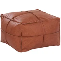 Beliani Pouf Braun quadratisch 60 x 45 cm Wohnzimmer,