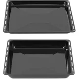 ICQN 455 x 375 mm 2er Backblech Set, 30 und 60 mm Extra Tiefe, Passend für Bosch, Siemens, Constructa, Flavel, Simfer, Emailliert, Fettpfann...