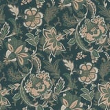 Rasch Textil Rasch Tapete 711424-Vliestapete mit Blumenmuster in Dunkelgrün und Gold aus der Kollektion Sophia-10,05m x 0,53m (LxB), Grün