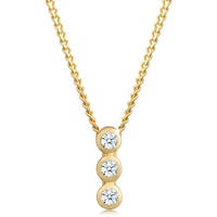 Elli DIAMORE Halskette Damen Kreis Geo Trio Diamant (0.06 ct.) 585 Gelbgold