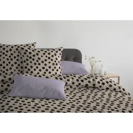 ADAM Audio Leinenbettwäsche Dots lila 135 x 220 cm + 2 x 80 x 80 cm