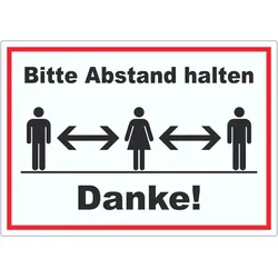 HB-Druck Bitte Abstand halten Aufkleber A6 (105x148mm)
