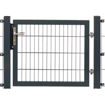Floraworld Einzeltor Premium Doppelstabmattenfüllung Anthrazit Rahmen 80 x 100 cm