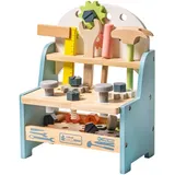 ROBUD Kinder Spielzeug aus Holz, Werkzeugbank mit Werkzeug und Zubehör, Holz Kinderspielzeug ab 3 Jahre, Geschenk für Jungen Mädchen ab 3 4 5 Jahre