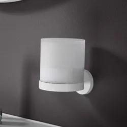 Emco round Sensor-Seifenspender mit Stülpbecher aus satiniertem Kristallglas, Accessoires, weiß