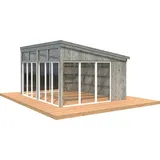 Palmako Pavillon Nova, inkl. Front- und Seitenverglasung, ca. B517/H288/T397 cm, grau,