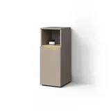 livinity Livinity® Midischrank Greige, Greige, Holzwerkstoff, 3 Fächer, Rechteckig, 30x74.5x35 cm mit Tür und offenem Fach
