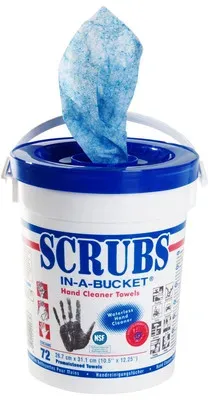 Feuchte Reinigungstücher Scrubs, Eimer mit 72 Stück